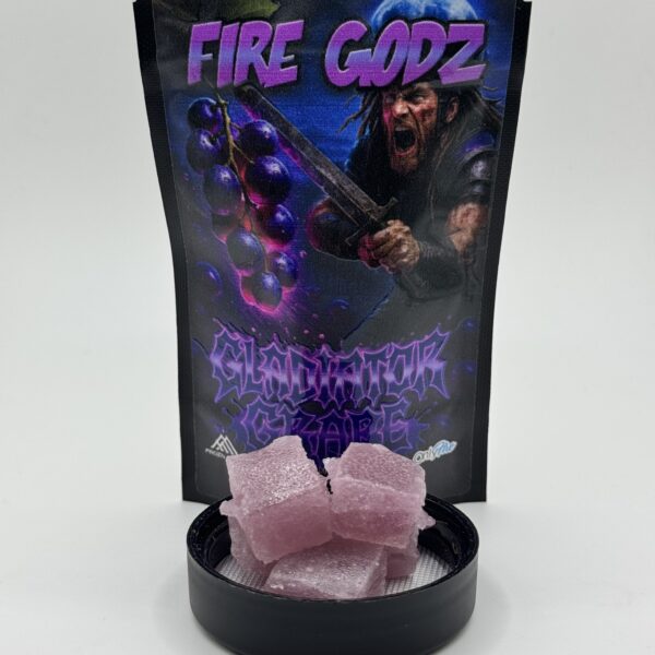 🍇 Fire Godz Gummies – Gladiator Grape (*lower bama)